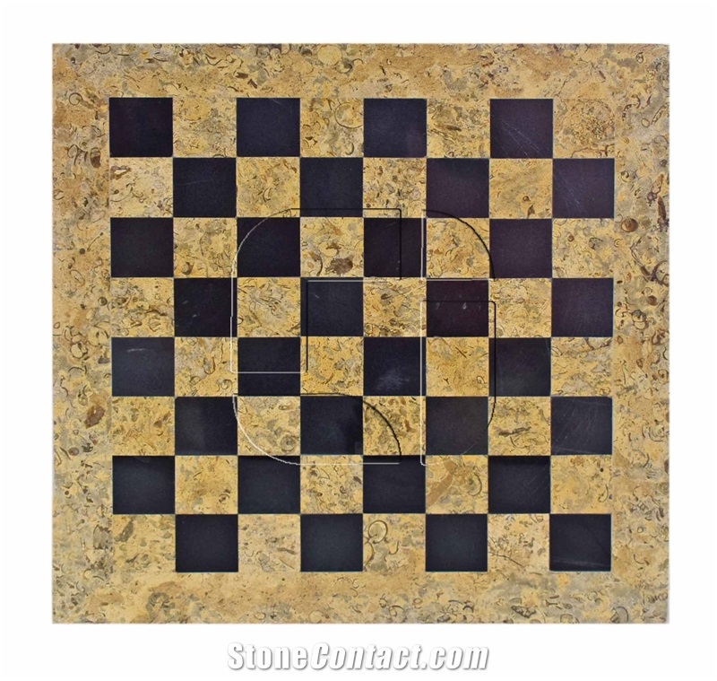 Coral & Black Marble Rustic Series Chess Set