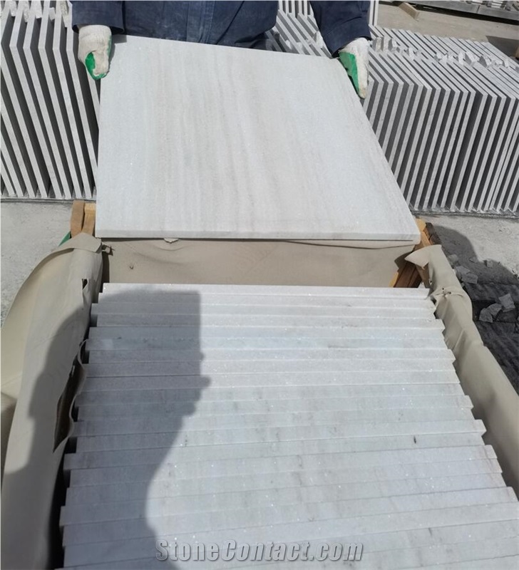 Atlantic White Quartzite Crystal White Pool Paver Coping