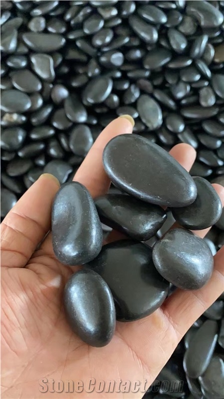 Black Pebble Ordinary Polilshed 2-3Cm For Garden Decoration
