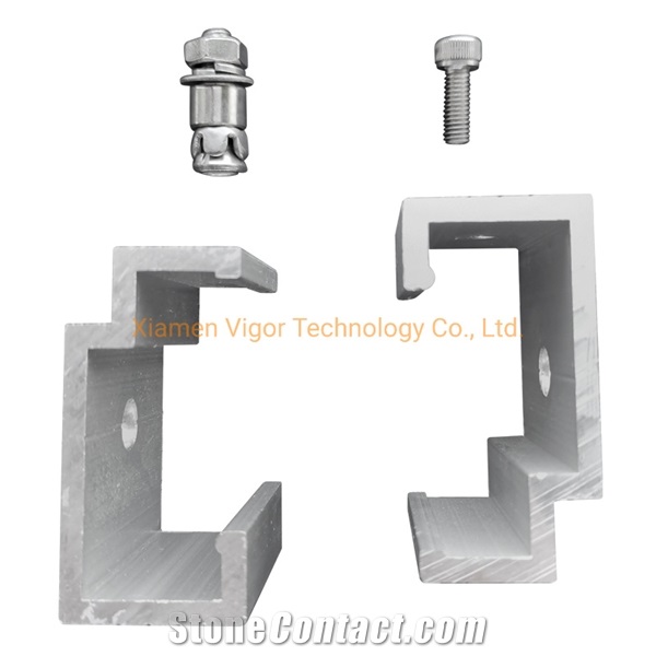 Aluminium Facade Channel For Cladding Stone Panels