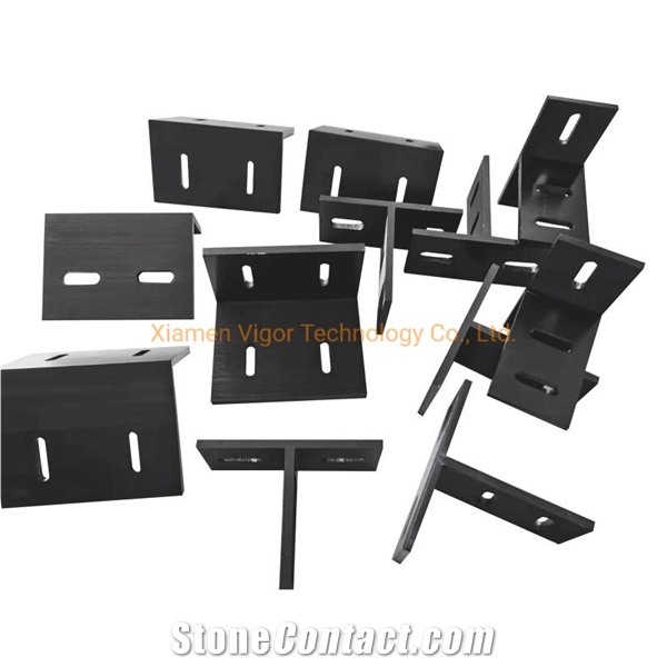 Black Anodized Aluminum Bracket For Stone Support System