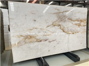 Backlit White Crystal Quartzite Slabs For Wall