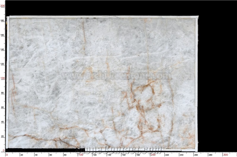 White Quartzite With Golden Viens, Cyrstal Quartzite Slab