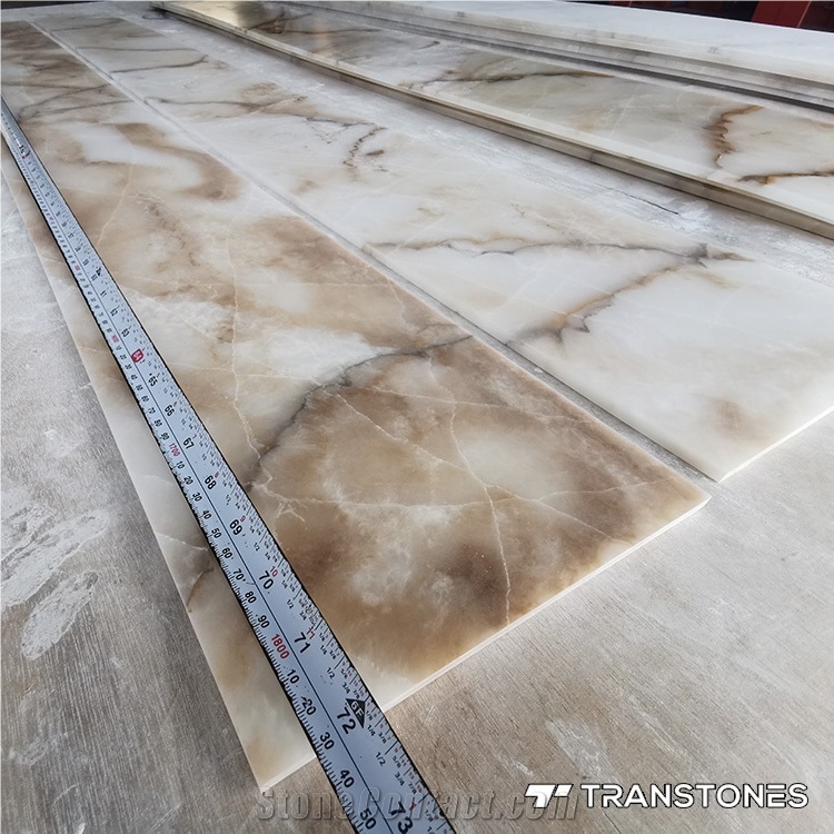 Customized Size Honed Alabaster Club Wall Sheet