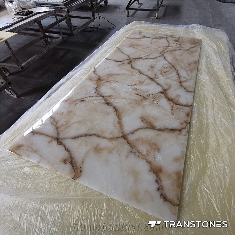 Customized Size Honed Alabaster Club Wall Sheet