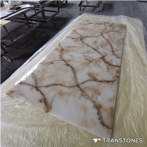 Customized Size Honed Alabaster Club Wall Sheet