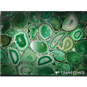 Green Crystal Agate Big Slices Translucent Semiprecious Stone