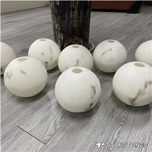 Honed Decorated Interior Alabaster Globe Light Box
