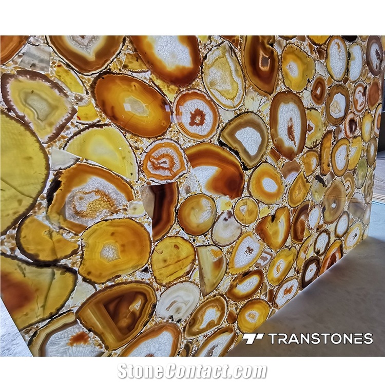 Stone Wall Cladding Backlit Agate Crystal F Agate Semiprecious Stone