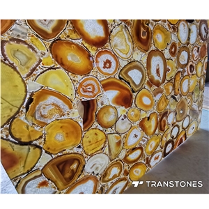 Stone Wall Cladding Backlit Agate Crystal F Agate Semiprecious Stone