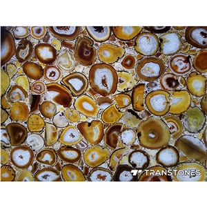 Stone Wall Cladding Backlit Agate Crystal F Agate Semiprecious Stone