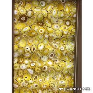 Stone Wall Cladding Backlit Agate Crystal F Agate Semiprecious Stone