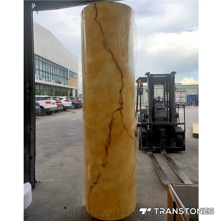 Translucent Alabaster Columns Curving Onyx For Home Decor