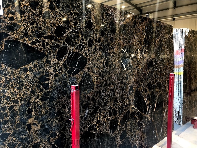 Spider Black Marble Slabs