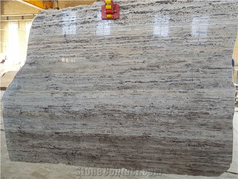 Silver Travertine Slabs