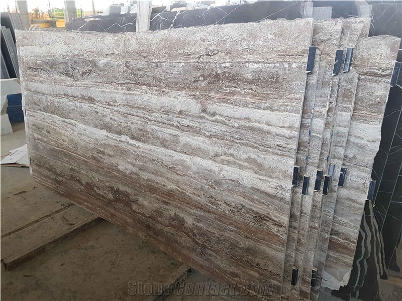 Silver Travertine Slabs