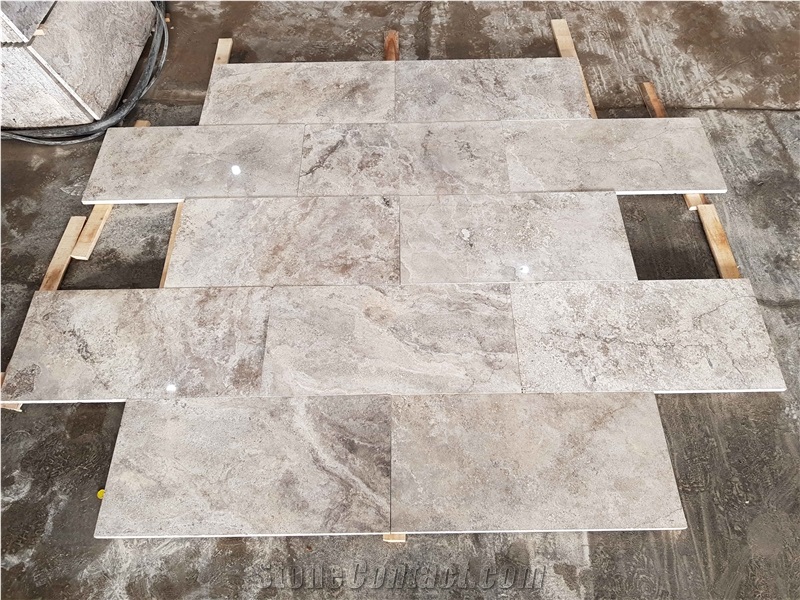 Silver Travertine Slabs