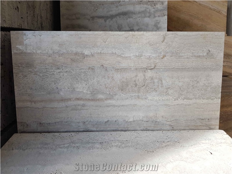 Silver Travertine Slabs
