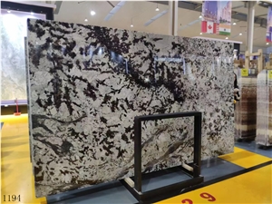 Brazil Silver Fox Granite Bianco Antico Mountain Snow Slab