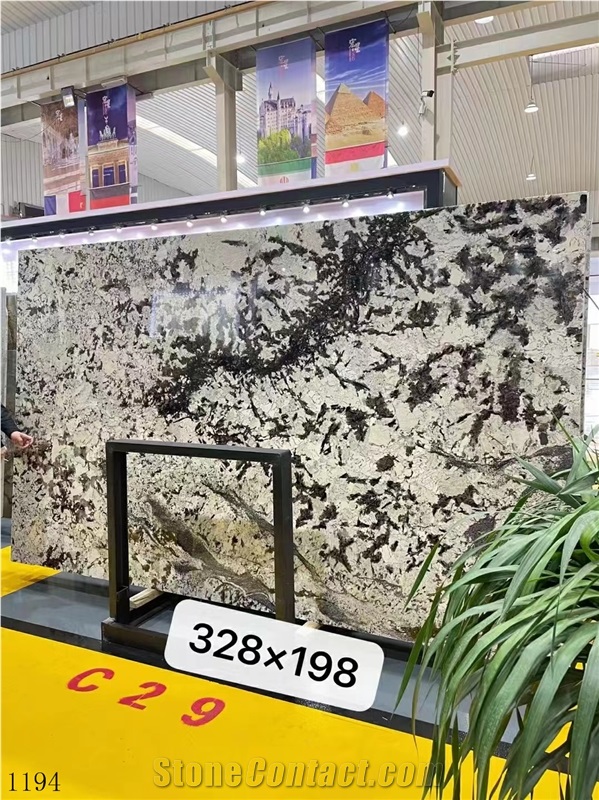 Brazil Silver Fox Granite Bianco Antico Mountain Snow Slab