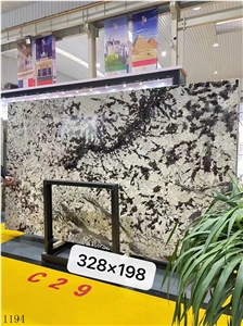 Brazil Silver Fox Granite Bianco Antico Mountain Snow Slab