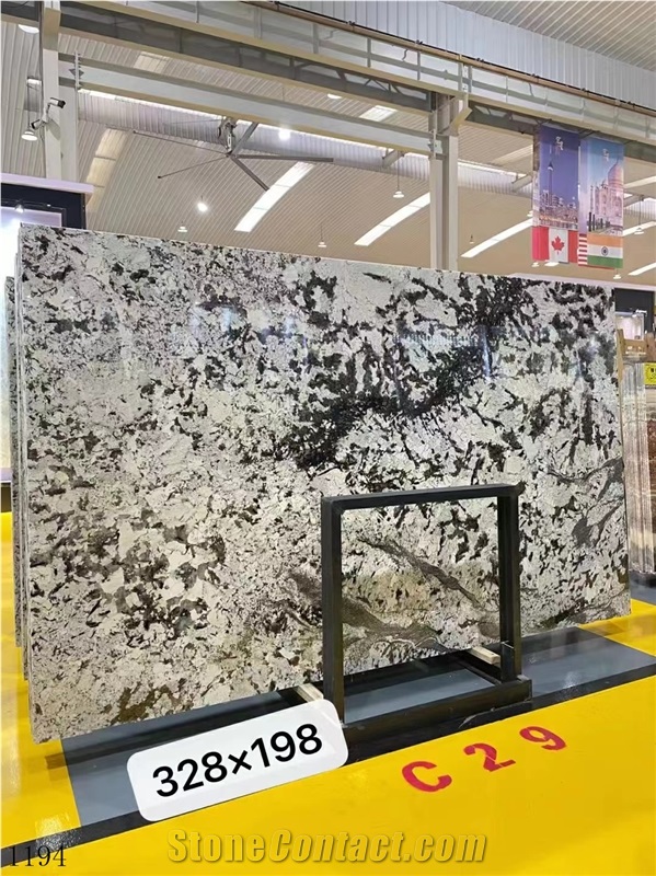 Brazil Silver Fox Granite Bianco Antico Mountain Snow Slab