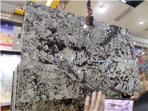 Brazil Silver Fox Granite Bianco Antico Mountain Snow Slab