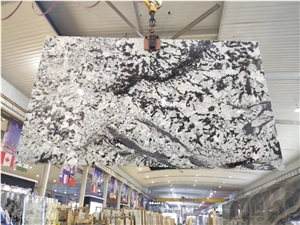 Brazil Silver Fox Granite Bianco Antico Mountain Snow Slab