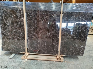 China Dark Emperador Ramona Brown Marble Slab Tile
