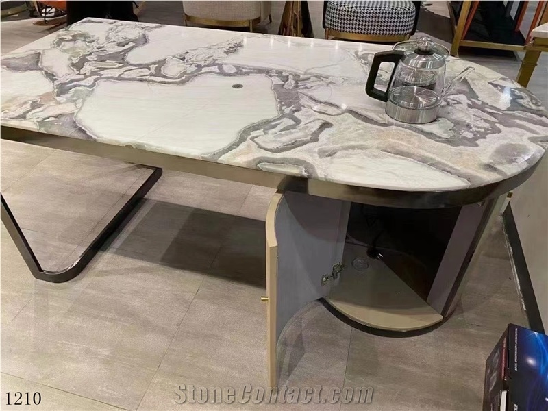 Dover White Caribbean Karibib Fantasy Namibia Marble Slab