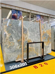 Iran Gold Blue Jade Onyx In China Stone Market