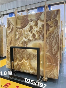 Mexico Jalisco Orange Onyx Onice Slab In China Stone Market