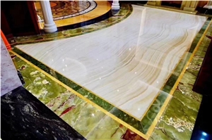 Pakistan Ancient Green Onyx Jade Wooden Multicolo Dark Slab