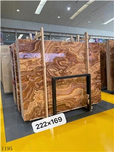 Pakistan Tiger Red Onyx Slab In China Stone Market