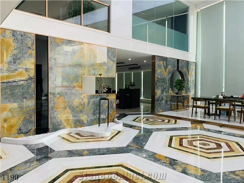 Peacock Ink Onyx Jade Moyu Slab Tile In China Stone Market