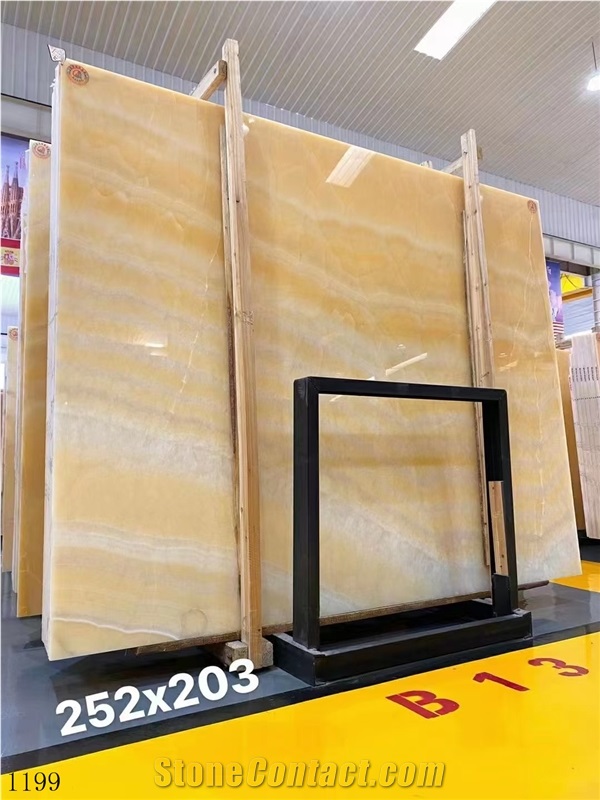 Perfect Peach Onyx Slab In China Stone Market