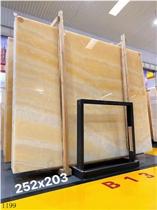 Perfect Peach Onyx Slab In China Stone Market