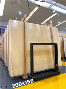 Perfect Peach Onyx Slab In China Stone Market