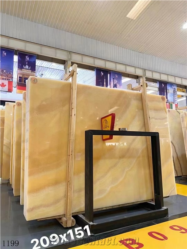 Perfect Peach Onyx Slab In China Stone Market