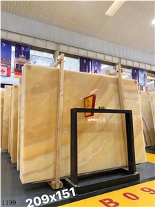Perfect Peach Onyx Slab In China Stone Market