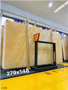 Perfect Peach Onyx Slab In China Stone Market