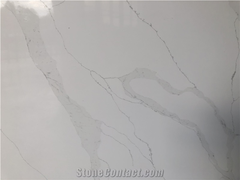 Eastern White Marble Look Artificial Quartz For Floor