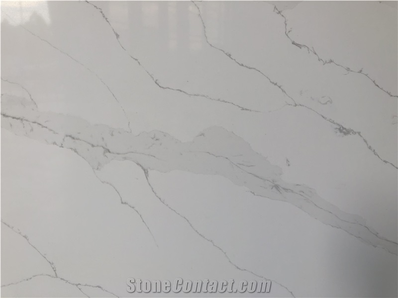 Eastern White Marble Look Artificial Quartz For Floor