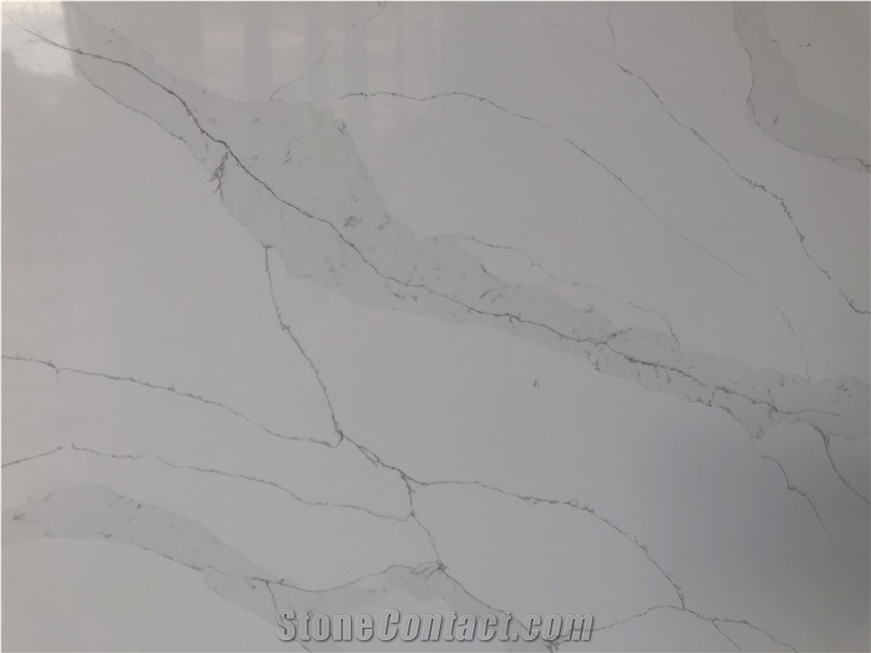 Eastern White Marble Look Artificial Quartz For Floor