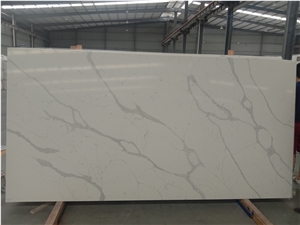 Factory Price White Calacatta Quartz Slab
