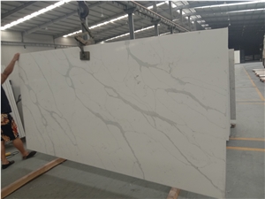 Factory Price White Calacatta Quartz Slab