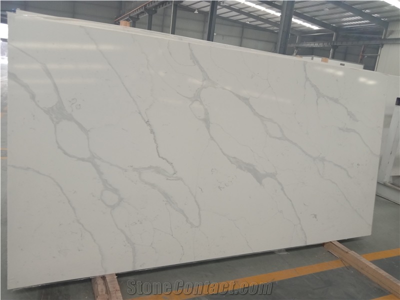 Factory Price White Calacatta Quartz Slab