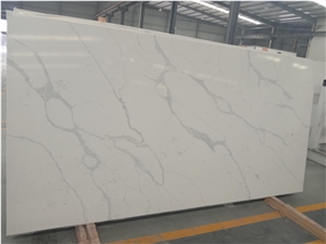 Factory Price White Calacatta Quartz Slab