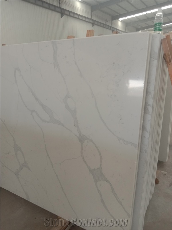 Factory Price White Calacatta Quartz Slab
