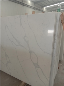 Factory Price White Calacatta Quartz Slab